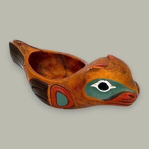West Coast Eagle Bowl Pearlite Native Style Indigenous Art